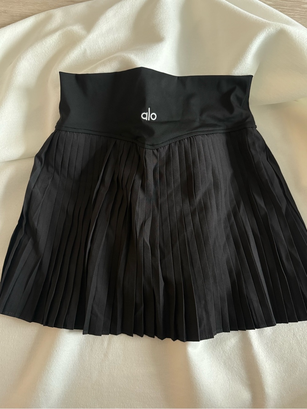 High-Waist Black Pleated Skater Skirt